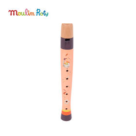 Moulin Roty 粉色木制长笛 适合3岁+ 音律启蒙 口腔肌肉锻炼 小小奇迹系列 法国品牌 668401