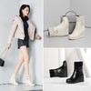 【预售5天】小个子真皮内增高加绒毛线筒短靴平底马丁靴女厚底中筒瘦瘦靴SMQ&728-6 商品缩略图2
