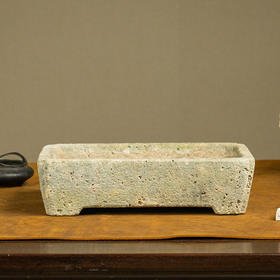 清 茶园青石委角方形赏盆