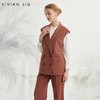 VIVIAN LIU TZ2413107梅春女装新款西装领双排扣中长款马甲 商品缩略图0