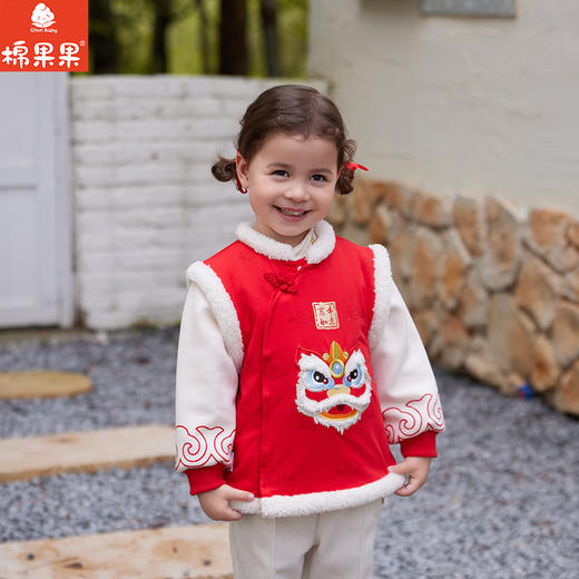 棉果果专柜同款冬季新品男童女童中国风夹棉卫衣M502180824660 商品图0