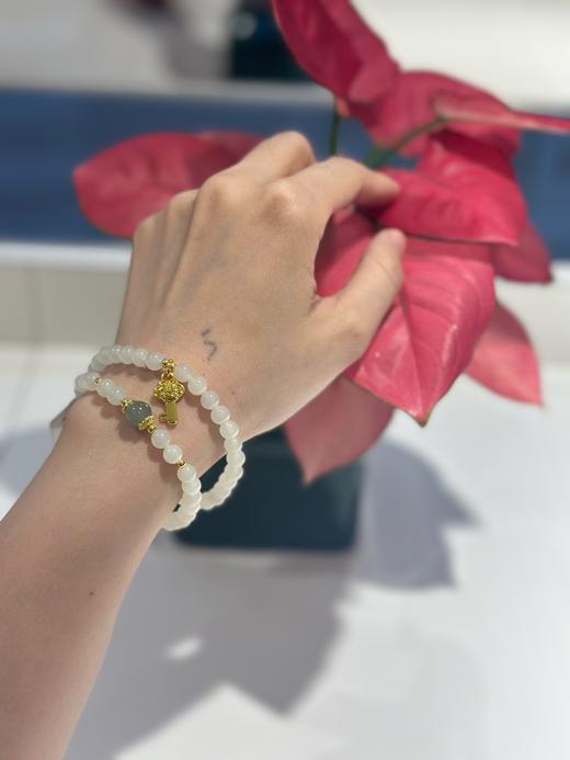 【非质量问题不退，谢谢理解】小鱼推荐 天然和田玉古风手串 6mm新中式叠戴 商品图4