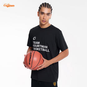 COURTMAN野球帝 篮球俱乐部英文字母印花速干上衣男士运动短袖T恤