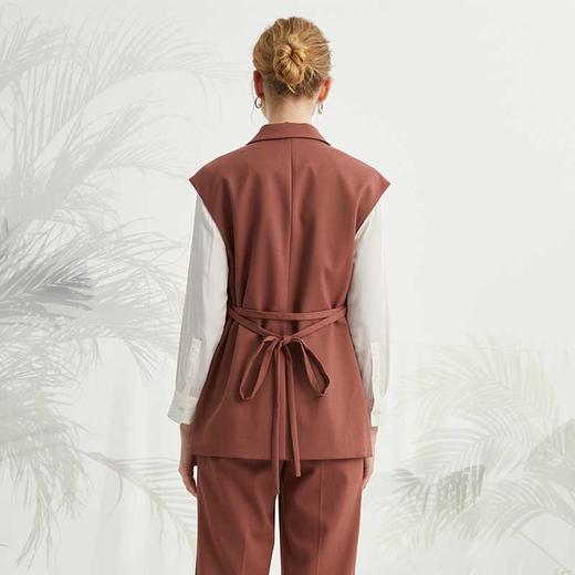 VIVIAN LIU TZ2413107梅春女装新款西装领双排扣中长款马甲 商品图1