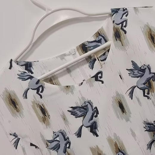 VIVIAN LIU薇薇安刘R2434103夏女装新款圆领飞马印花砍袖连衣裙 商品图3