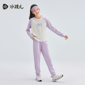水孩儿童装秋冬新款女童运动裤儿童高弹力抑菌裤子女孩舒适保暖长裤