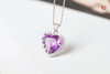 紫水晶心形吊坠  ，925银镶 商品缩略图1