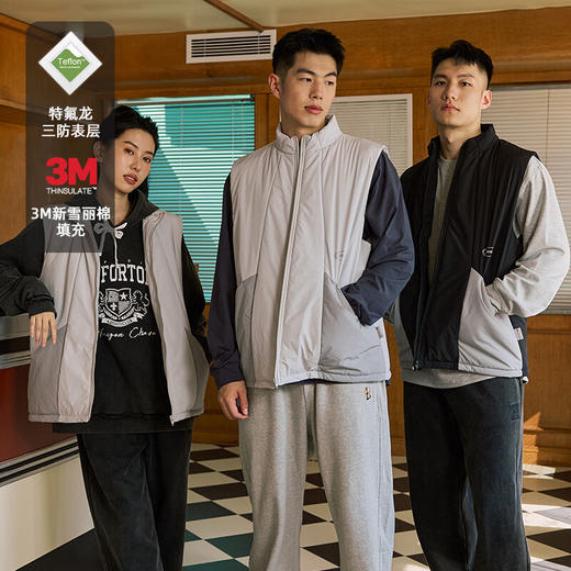 LUSHISI顽韧盾特氟龙三防3M新雪丽棉背心户外马甲 商品图0