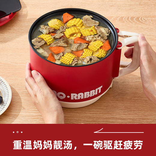 【撩人小食锅！轻享花样美食】折叠电煮锅网红1.8L泡面锅现货110V电火锅便携宿舍小电锅，陶瓷釉不粘内胆，煎煮炖炒涮。ry 商品图2
