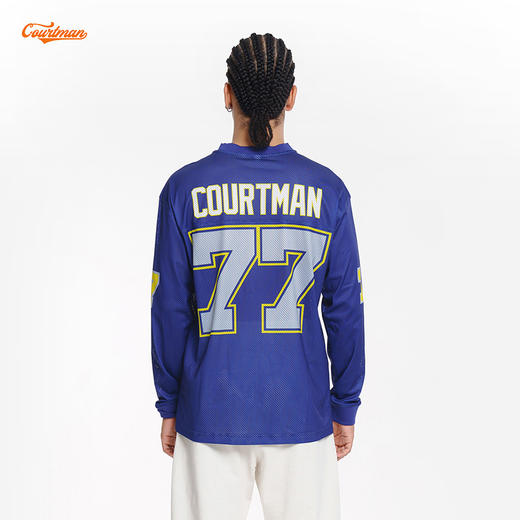 COURTMAN野球帝 77号数字上衣投篮服网眼长袖T恤健身运动男训练服 商品图4