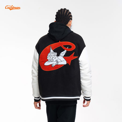COURTMAN野球帝 篮球梦抓绒重磅字母棒球服潮牌夹克欧美街头外套 商品图1