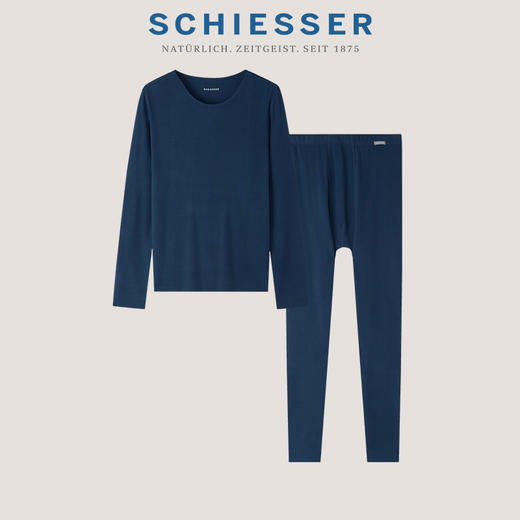 【抗菌暖肤绒】SCHIESSER德国舒雅男士63.3%粘纤27.1%腈纶+9.6%氨纶保暖衣套装35/21827W 商品图0