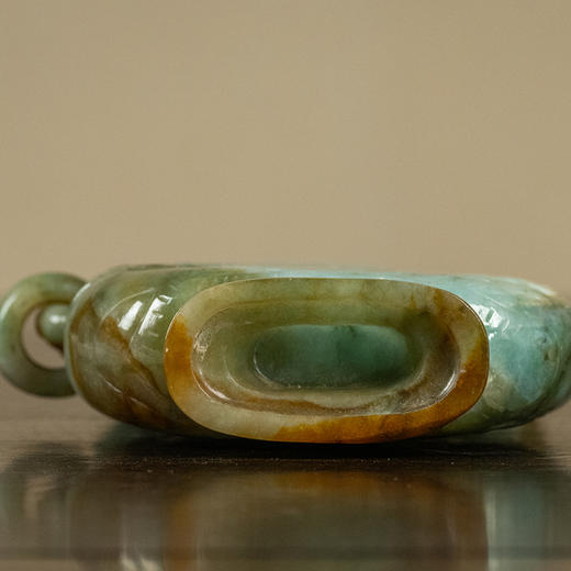 清 翡翠喜上眉梢活环耳赏瓶摆件 商品图4