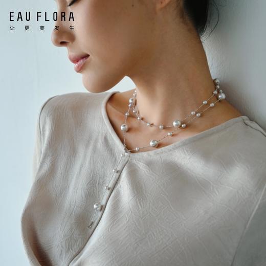 『满天星』淡紫色仿珍珠长款项链 商品图1