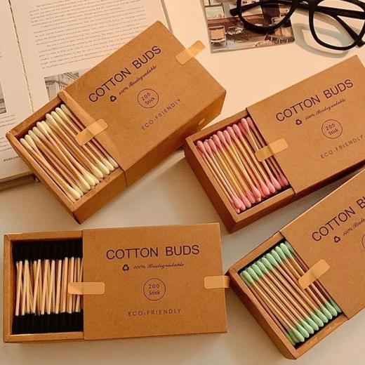 【爆款超低价预售 急单慎拍】化妆棉签牛皮纸盒一次性卫生清洁卸妆双头棉花棒 商品图0