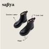 Safiya/索菲娅2024冬真皮复古英伦风时尚厚底粗跟套筒加绒短靴 SF4411A206 商品缩略图0