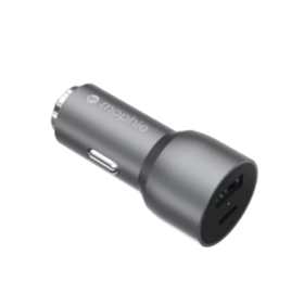 mophie 充电器 车充双口 32W usb-c + usb-a - 灰色