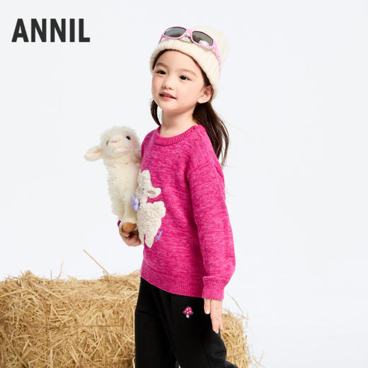 女童软萌绣花毛衣圆领冬季新款安奈儿童装实体店同款XG444591 商品图2