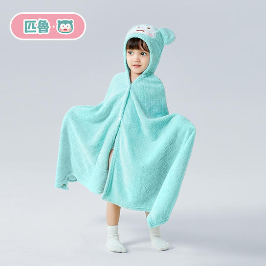 匹鲁儿童抗菌瞬吸斗篷浴袍可穿带浴帽婴儿浴巾-70*140cm★★ 商品图0