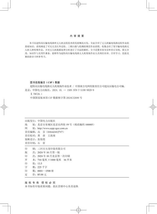 超特高压输电线路无人机现场作业技术 商品图3