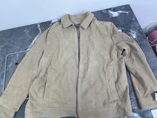 瑕疵Michael Kors/MK 男士纯色简约拉链翻领真皮绒面革夹克 商品图0