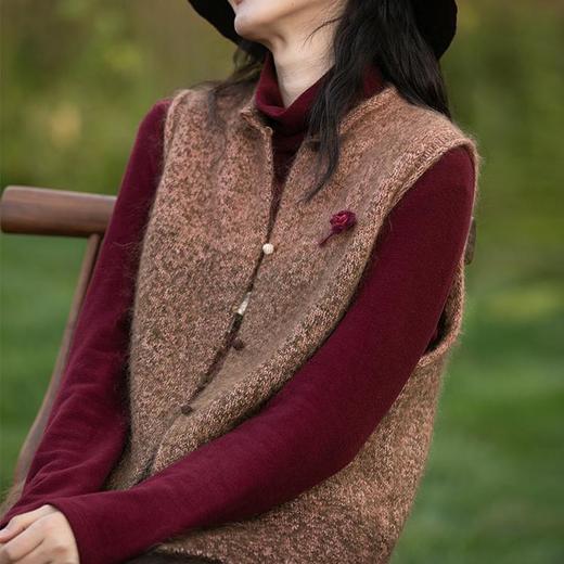 牧衣游原创 渐变色澳毛混纺马夹女新款细腻柔软百搭毛织马甲 言朔 商品图0