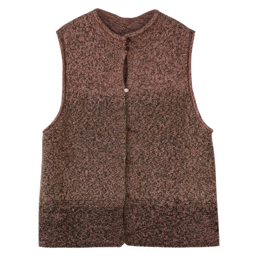 牧衣游原创 渐变色澳毛混纺马夹女新款细腻柔软百搭毛织马甲 言朔 商品图4