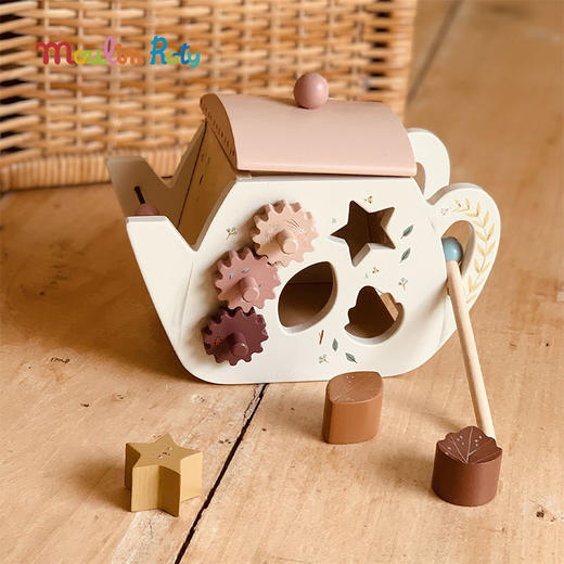 Moulin Roty 雨后茶壶 益智木玩 适合1岁+ 木质益智玩具 感统发育 雨后系列 法国品牌-715368 商品图1