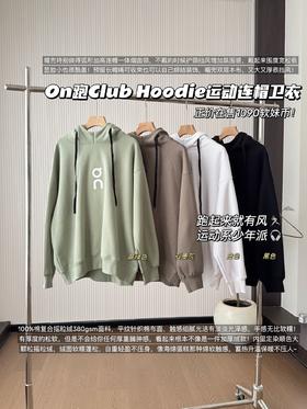 点此购买 On跑Club Hoodie秋冬季男女款运动连帽卫衣 bk 303406