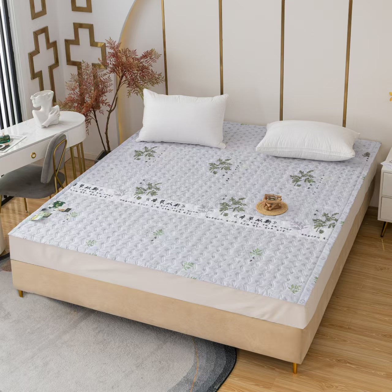 蕲艾绒床垫 ，适用于畏寒怕冷阳气不足的人群使用，不含被套 ，花色随机