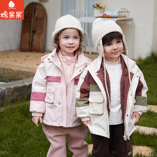 棉果果专柜同款冬季新品男童两件套拼色百搭羽绒服M412102924550 商品图0