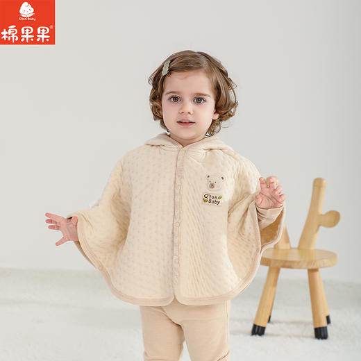 棉果果冬季新品专柜同款彩棉加厚保暖（3岁内可用）实用空气层斗篷外套M401120600052 商品图0