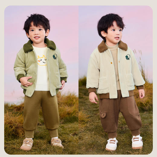 迷你巴拉冬季新款男女童发热棉服宝宝厚款保暖复古外出棉衣 商品图2