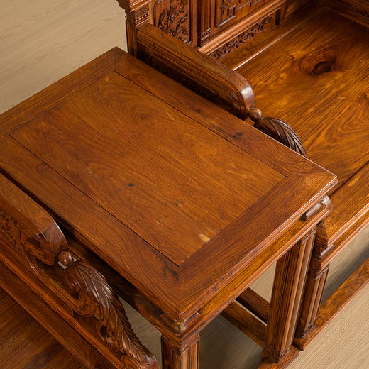 二十世纪 黄花梨宝座式扶手椅成套（两椅一几） 商品图2