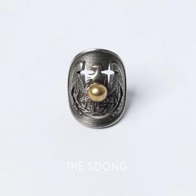 铜合金戒指 THESOONG"小丑戒"复古手工打磨镂空时髦戒指HWZB5760