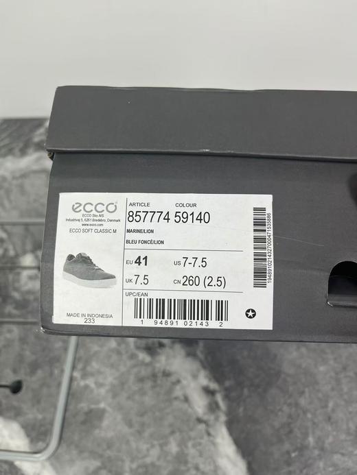 瑕疵ECCO/爱步 男士圆头系带牛皮休闲低帮鞋 柔酷857774 商品图3