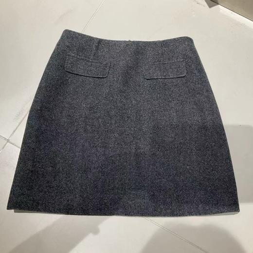 伯妮斯茵 | 复古英伦风 深灰人字纹毛呢短裙 高腰 A 字包臀裙 秋冬通勤显瘦裙 HJ3B61 商品图1