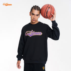 COURTMAN野球帝 复古logo印花卫衣男女运动套头圆领长袖宽松上衣