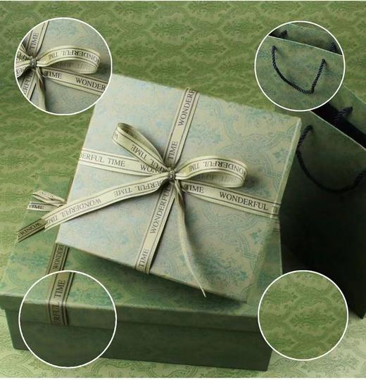 蝴蝶结礼盒复古绿小号/中号/大号（礼盒+礼袋+拉菲草） 商品图1