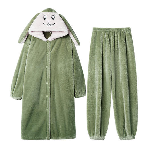 I'd爱帝舒棉绒暖肤锁温卡通套装情侣款秋冬厚款居家服 商品图7