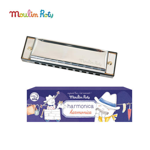 Moulin Roty 假日金属口琴/口风琴 适合3岁+ 音律启蒙 口腔肌肉锻炼 假日系列 法国品牌-713107 商品图0