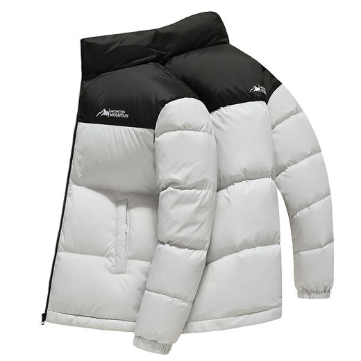 半身缘男女装 冬季男女同款三防面料立领短款撞色拼接羽绒服2566 商品图8