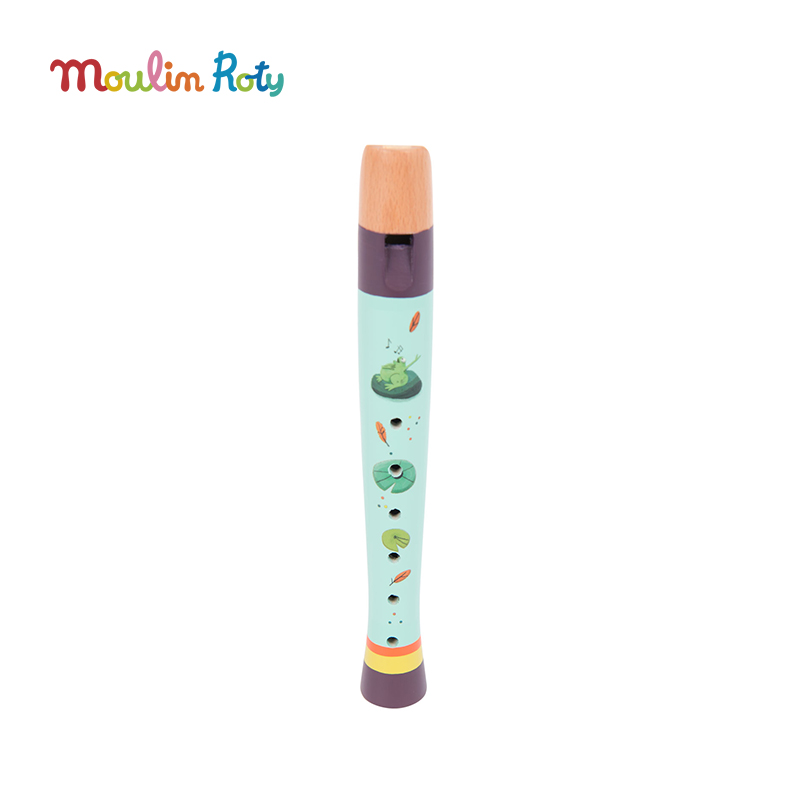 Moulin Roty 绿色丛林长笛 适合3岁+ 音律启蒙 口腔肌肉锻炼 丛林系列 法国品牌-7668402