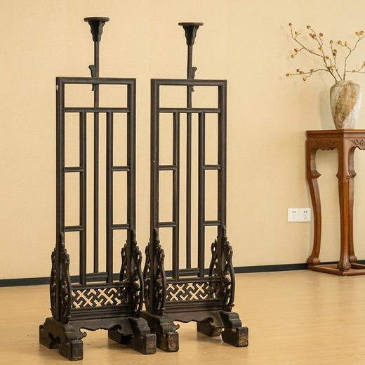 清 红木升降式灯台（一对） 商品图4