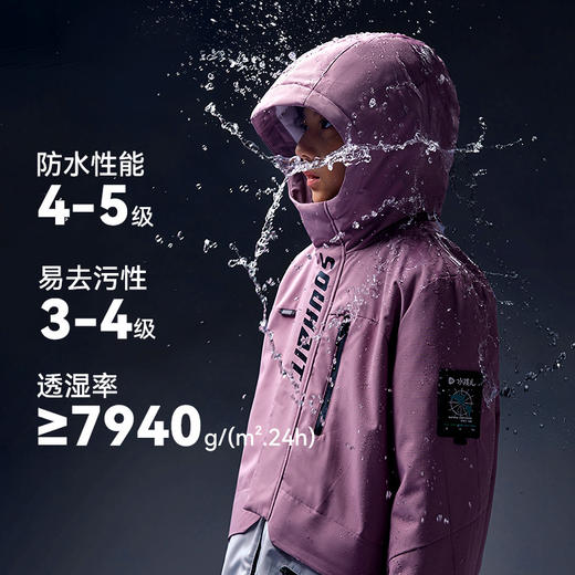 水孩儿童装秋新款女童风衣男童外套宽松三防保暖防风加绒加厚 商品图2