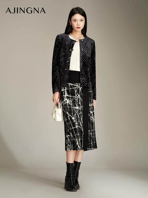 【商场同款】阿菁娜2024冬季新款直身H型包臀裙 商品图1