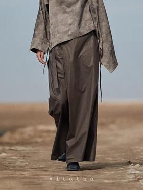 Vitatha番塔塔/F24WK009/松紧腰绑带裙裤武士裤