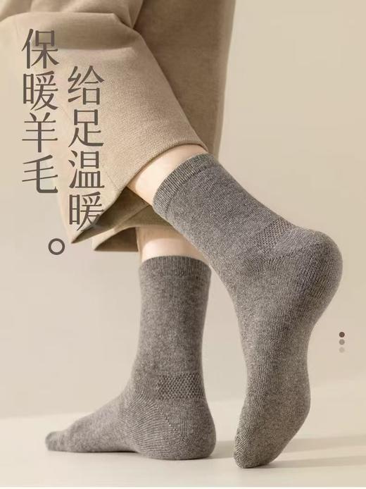 【内衣特推】CK袜子 NAIGAI羊毛袜子男秋冬保暖加厚中筒羊毛袜8089 商品图2