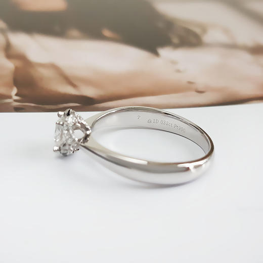 【天然正品】周生生（全爱钻系列）PT900铂金时尚经典款0.32克拉钻石戒指D-VS1-3EX11号（戒圈可改）女士现售价：3680！211024TJ12 商品图6