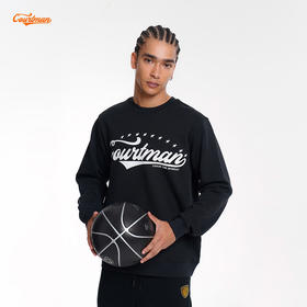 COURTMAN野球帝 星星复古logo圆领印花卫衣日潮男女宽松外套上衣